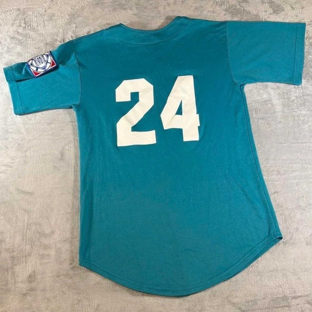 80s Vintage Diamond Teal Baseball Jersey American Classic Patch | USA Made | M‎